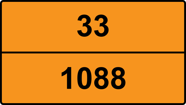 UN 1088 ADR-nummerskylt - Farlighetsnummer 33 - ACETAL