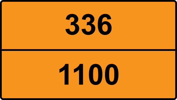 UN 1100 ADR-nummerskylt - Farlighetsnummer 336 - ALLYLKLORID