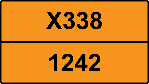 UN 1242 ADR-nummerskylt - Farlighetsnummer X338 - METYLDIKLORSILAN