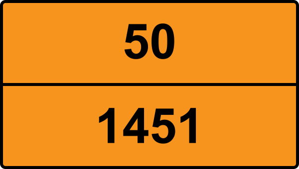 UN 1451 ADR-nummerskylt - Farlighetsnummer 50 - CESIUMNITRAT