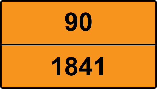 UN 1841 ADR-nummerskylt - Farlighetsnummer 90 - AMMONIAKACETALDEHYD