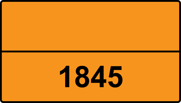 UN 1845 ADR-nummerskylt - Farlighetsnummer - Koldioxid, fast (torris)