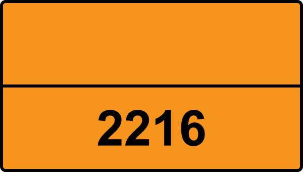 UN 2216 ADR-nummerskylt - Farlighetsnummer - Fiskmjöl (Fiskrester), stabiliserad